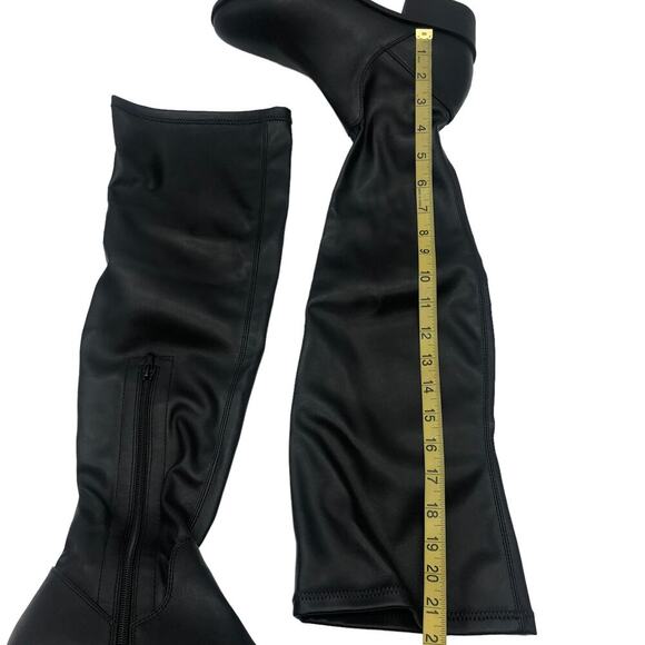 Steve Madden Womens Sadie Faux Leather Knee High Boots Black Size 9 New main image 4
